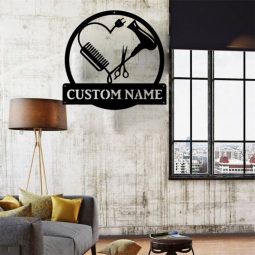 Personalized Barber Hair Stylist Metal Sign Hairstylist Salon Decor