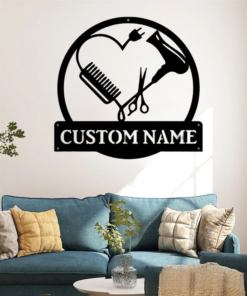 Personalized Barber Hair Stylist Metal Sign Hairstylist Salon Decor