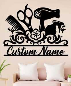 Personalized Barber Shop Metal Sign Hairstylist Salon Gift