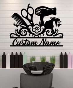 Personalized Barber Shop Metal Sign Hairstylist Salon Gift