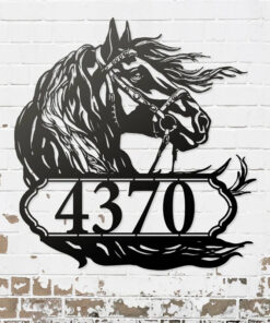 Personalized Metal Horse Logo With House Number Or Name