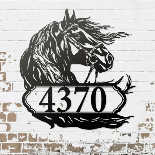 Personalized Metal Horse Logo With House Number Or Name