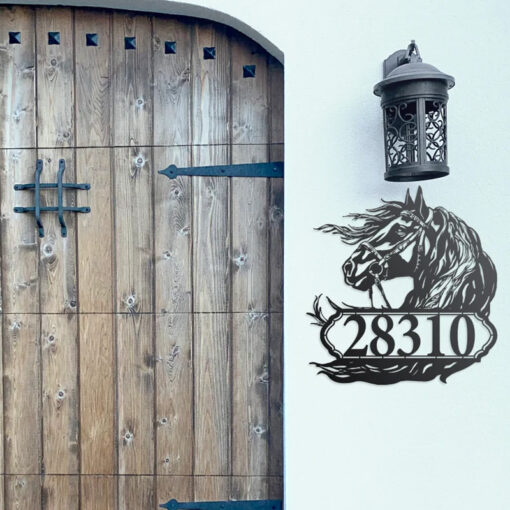 Personalized Metal Horse Logo With House Number Or Name