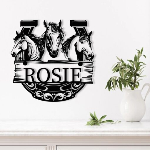 Personalized Horse Metal Sign Horse Rider Gift Horse Barn Decor