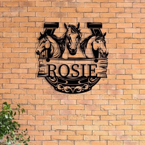 Personalized Horse Metal Sign Horse Rider Gift Horse Barn Decor