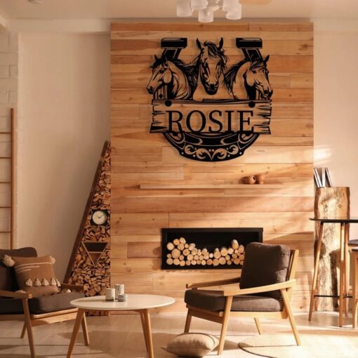 Personalized Horse Metal Sign Horse Rider Gift Horse Barn Decor