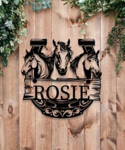 Personalized Horse Metal Sign Horse Rider Gift Horse Barn Decor