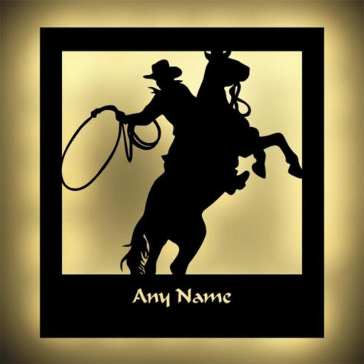 Personalized Cowboy Horse Metal Sign Horse Rider Gift