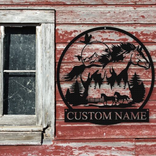 Personalized Horse Farm House Barn Decor Horse Rider Gift