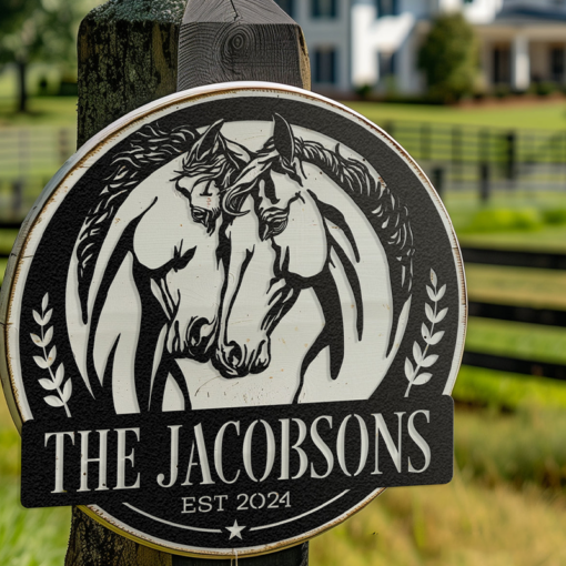 Custom Family Farm Sign For Horse Fovers Gift