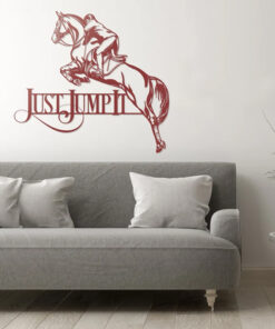 Display Jumping Horse And Riding Metal Wall Art Logo Horse Rider Gift