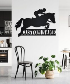 Custom Horse Show Jumping Metal Signs Horse Barn Decor