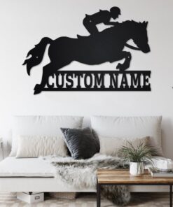 Custom Horse Show Jumping Metal Signs Horse Barn Decor