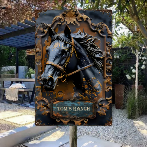 Beautiful Horse Personalized Rectangle Metal Sign Horse Lover Gift