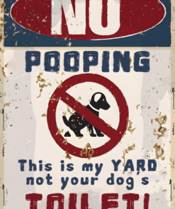 No Dog Pooping Metal Sign Custom Iron Decor Pieces Without Lights & With Lights