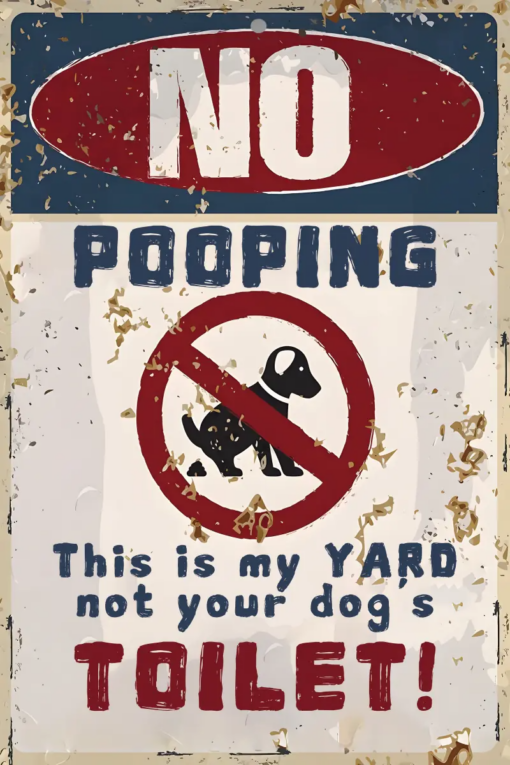 No Dog Pooping Metal Sign Custom Iron Decor Pieces Without Lights & With Lights