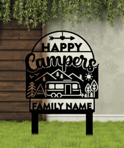 Custom Camping Sign, Campfire Metal Sign, Camper Gift Outdoor Metal Led Sign