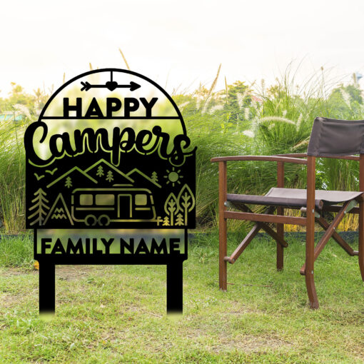 Custom Camping Sign, Campfire Metal Sign, Camper Gift Outdoor Metal Led Sign