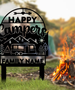 Custom Camping Sign, Campfire Metal Sign, Camper Gift Outdoor Metal Led Sign