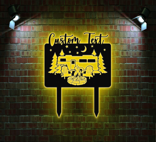 Personalized Metal Fire Pit Sign Camping Decor,Custom Outdoor Metal Sign