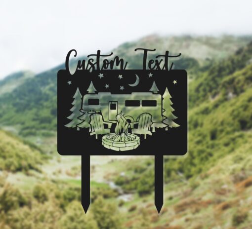 Personalized Metal Fire Pit Sign Camping Decor,Custom Outdoor Metal Sign