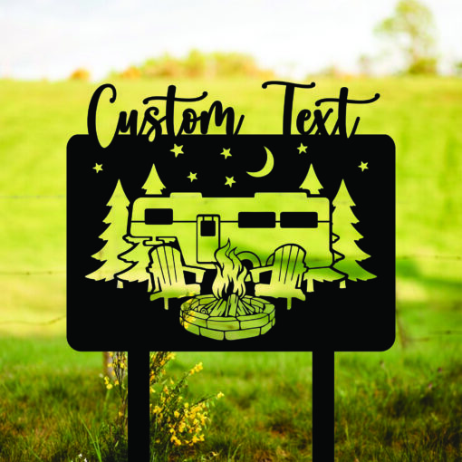 Personalized Metal Fire Pit Sign Camping Decor,Custom Outdoor Metal Sign