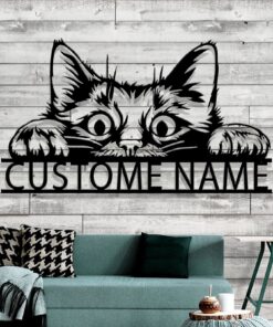 Custom Cat Metal Sign, Cat Wall Art, Pet Lover Gift, Cat Wall Decor, Room Decoration