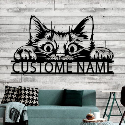 Custom Cat Metal Sign, Cat Wall Art, Pet Lover Gift, Cat Wall Decor, Room Decoration