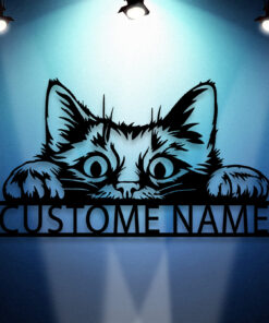 Custom Cat Metal Sign, Cat Wall Art, Pet Lover Gift, Cat Wall Decor, Room Decoration