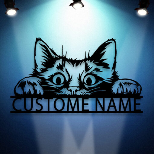 Custom Cat Metal Sign, Cat Wall Art, Pet Lover Gift, Cat Wall Decor, Room Decoration