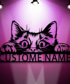 Custom Cat Metal Sign, Cat Wall Art, Pet Lover Gift, Cat Wall Decor, Room Decoration