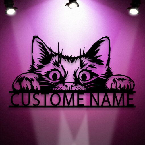 Custom Cat Metal Sign, Cat Wall Art, Pet Lover Gift, Cat Wall Decor, Room Decoration