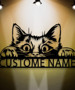 Custom Cat Metal Sign, Cat Wall Art, Pet Lover Gift, Cat Wall Decor, Room Decoration