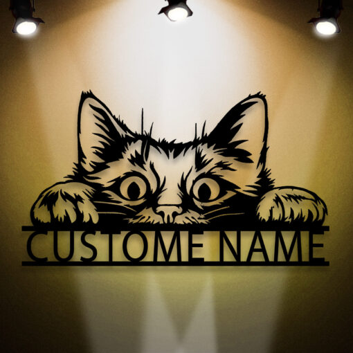 Custom Cat Metal Sign, Cat Wall Art, Pet Lover Gift, Cat Wall Decor, Room Decoration