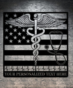 Personalized US Medical Logo Metal Sign American Doctor Wall Decor Gift