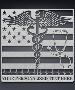 Personalized US Medical Logo Metal Sign American Doctor Wall Decor Gift