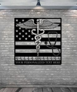 Personalized US Medical Logo Metal Sign American Doctor Wall Decor Gift