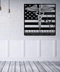 Personalized US Medical Logo Metal Sign American Doctor Wall Decor Gift