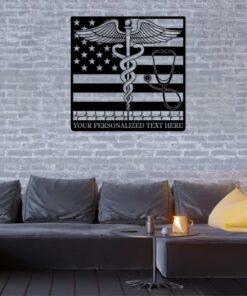 Personalized US Medical Logo Metal Sign American Doctor Wall Decor Gift