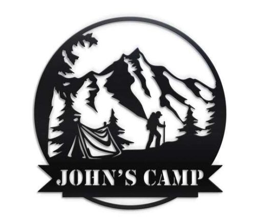 Personalized Outdoor Camping Hiking Mountain Custom Metal Sign