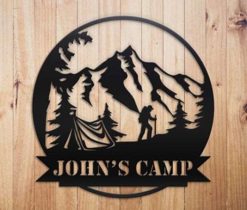 Personalized Outdoor Camping Hiking Mountain Custom Metal Sign