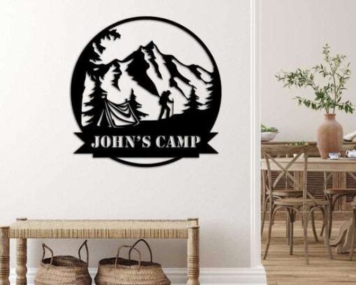 Personalized Outdoor Camping Hiking Mountain Custom Metal Sign