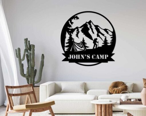 Personalized Outdoor Camping Hiking Mountain Custom Metal Sign