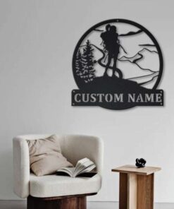 Personalized Female Hiker Camping Hiking Custom Metal Sign