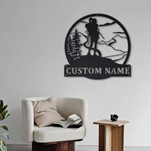 Personalized Female Hiker Camping Hiking Custom Metal Sign