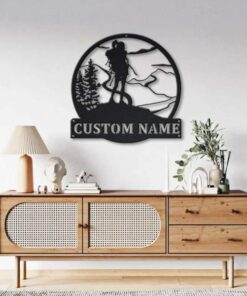 Personalized Female Hiker Camping Hiking Custom Metal Sign