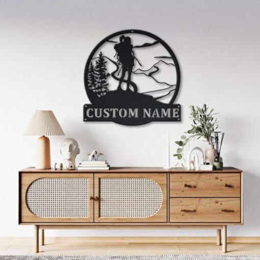 Personalized Female Hiker Camping Hiking Custom Metal Sign