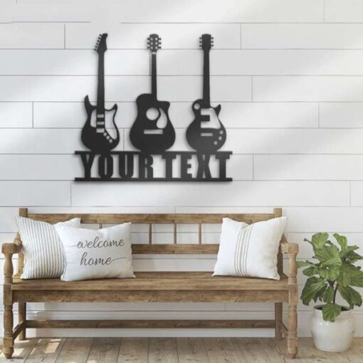 Guitar Player Guitarist Music Room Personalized Metal Sign