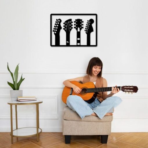 Type of Guitars Guitarist Music Room Recording Studio Business Custom Metal Signs