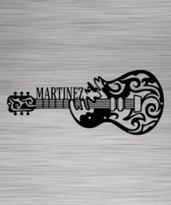 Unique Scroll Guitar Monogram Music Room Recording Studio Business Custom Metal Signs